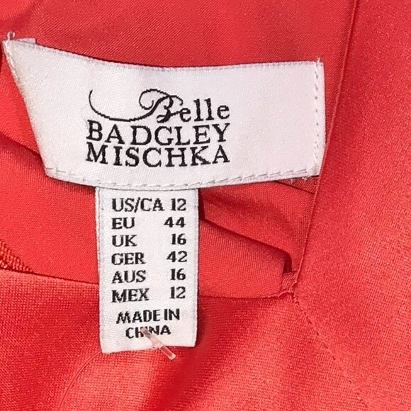 Badgley Mischka Coral Nikki Sleeveless Fit & Flare Satin Mini Cocktail Dress NWT - Picture 6 of 8